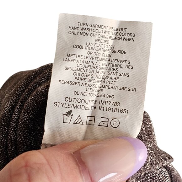 Vince Grey Speckled Long Sleeve Lightweight Top Sz M - Picture 8 of 9